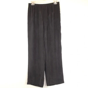 Eileen Fisher Silk Georgette Crepe Trouser Pants Elastic Waist size Small Petite